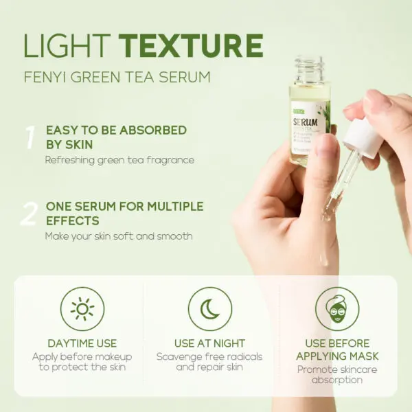 Revive & Illuminate: FENYI Green Tea Essence Serum - Ultimate Hydration for All Skin Types